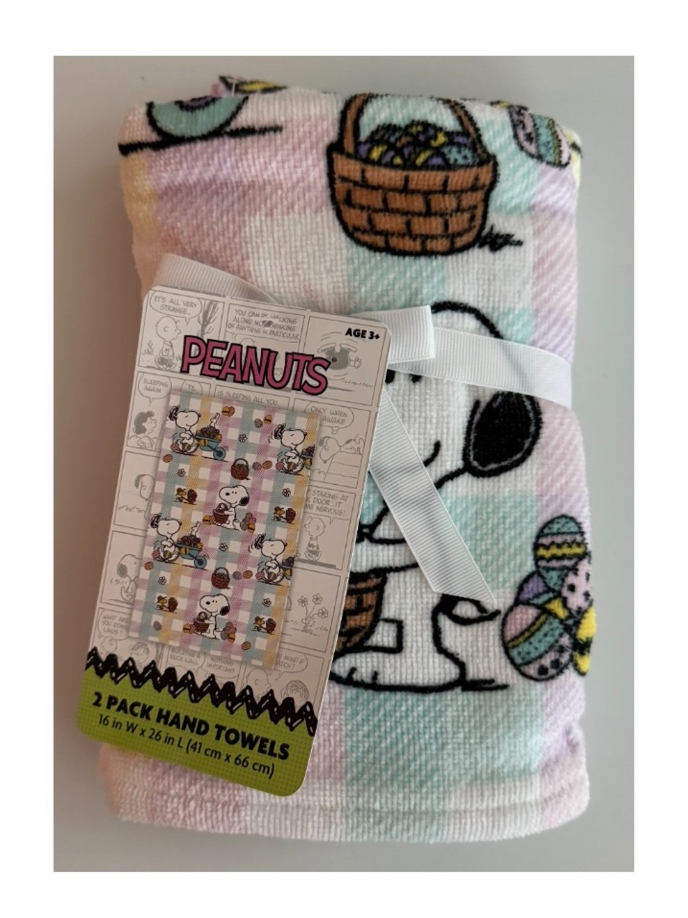 Peanuts Snoopy Easter Hand Towels - Pastel Pink, Light Blue, Cream